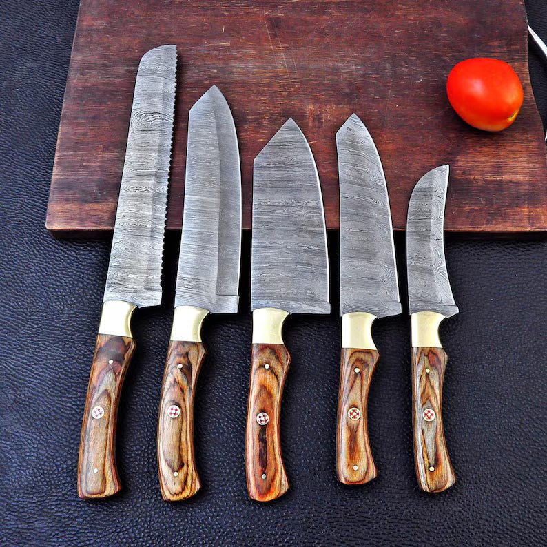 Personalized Damascus Steel Chef Set