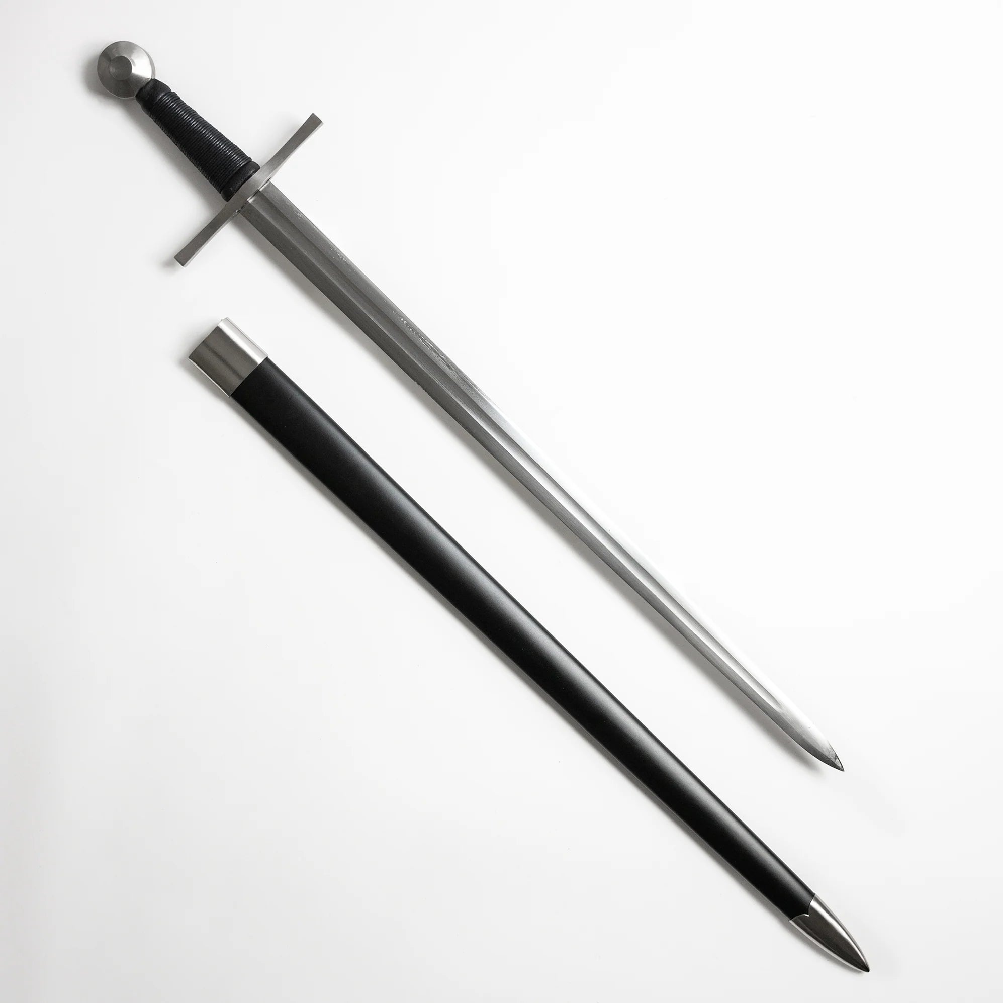 Crusader’s Longsword (Battle Ready)
Authentic medieval longsword forged from high-carbon steel. Battle-ready with full-tang construction, leather grip, and steel crossguard. Perfect for reenact