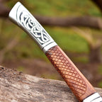 Handmade Damascus AXE with leather sheath, Engraved Axe