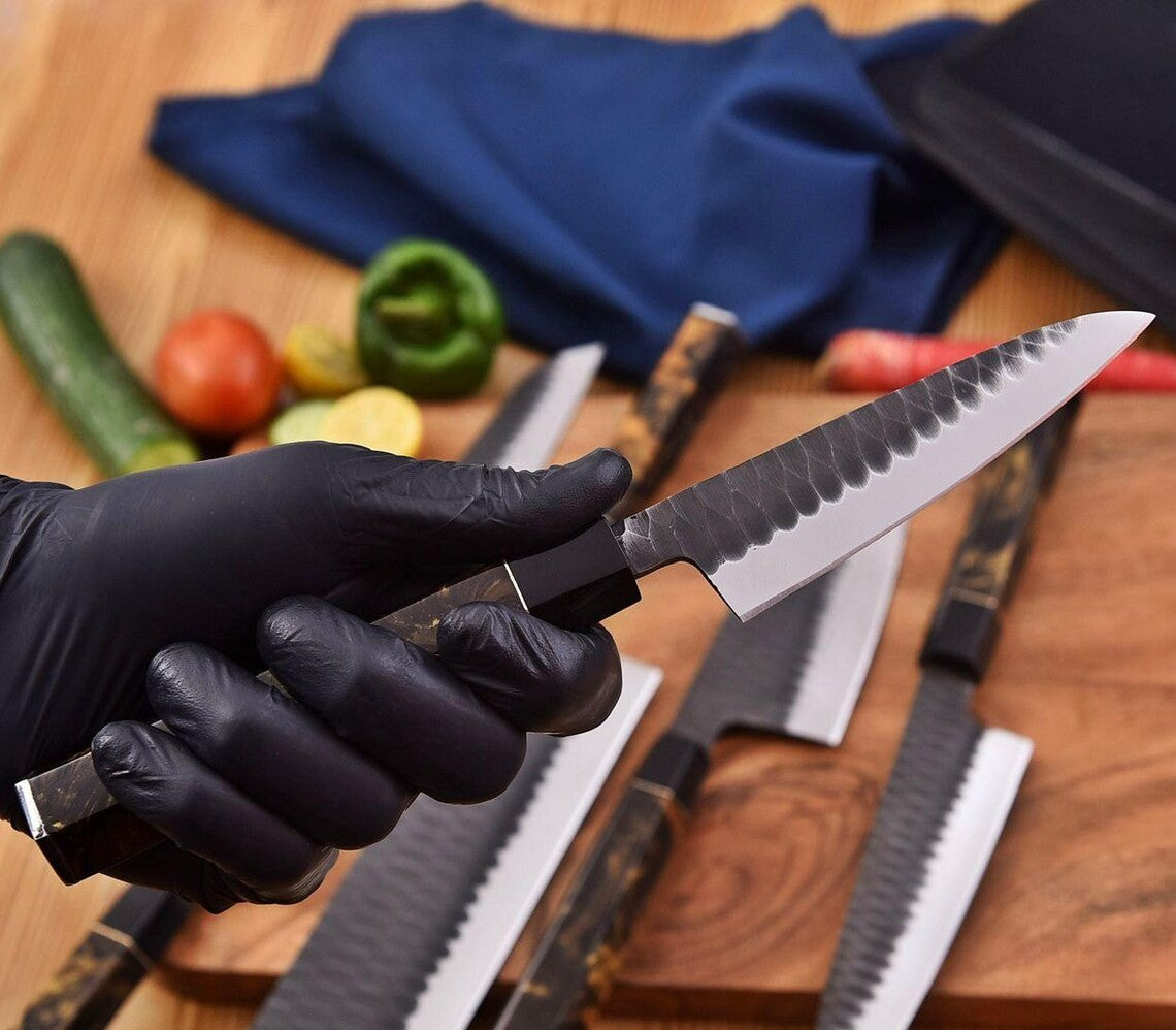 Hand-Forged 5 pcs Carbon Steel Japanese Chef Knives Set