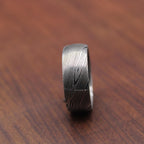 Simple Damascus Steel Ring with Deep Pattern 6mm Domed Shape Ring Band