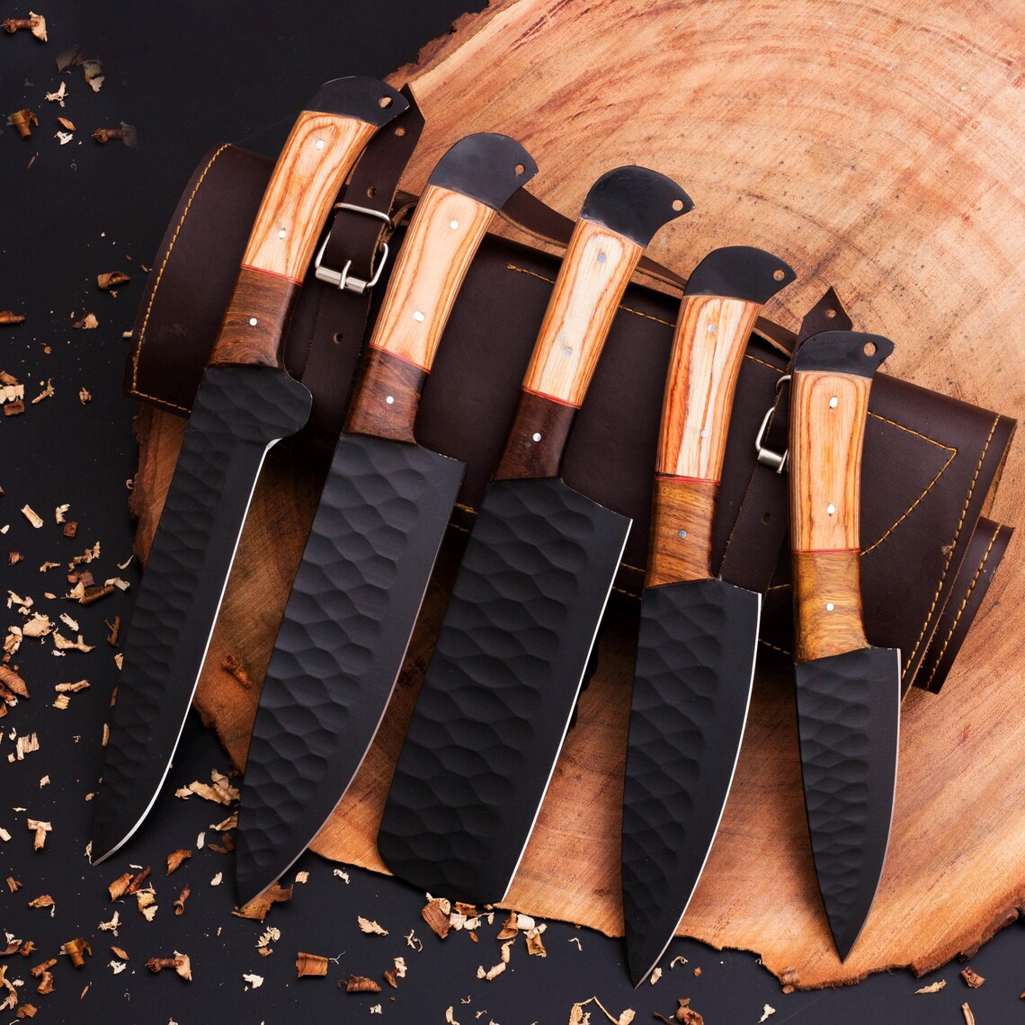 Personalised Damascus Steel Chef Set