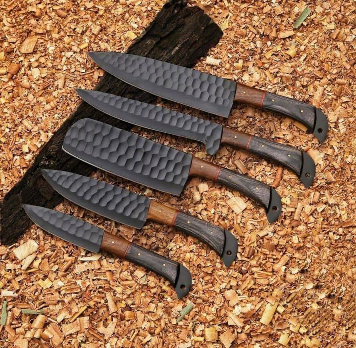 Hand Made Damascus Steel Chef Knife Set, Kitchen Knives