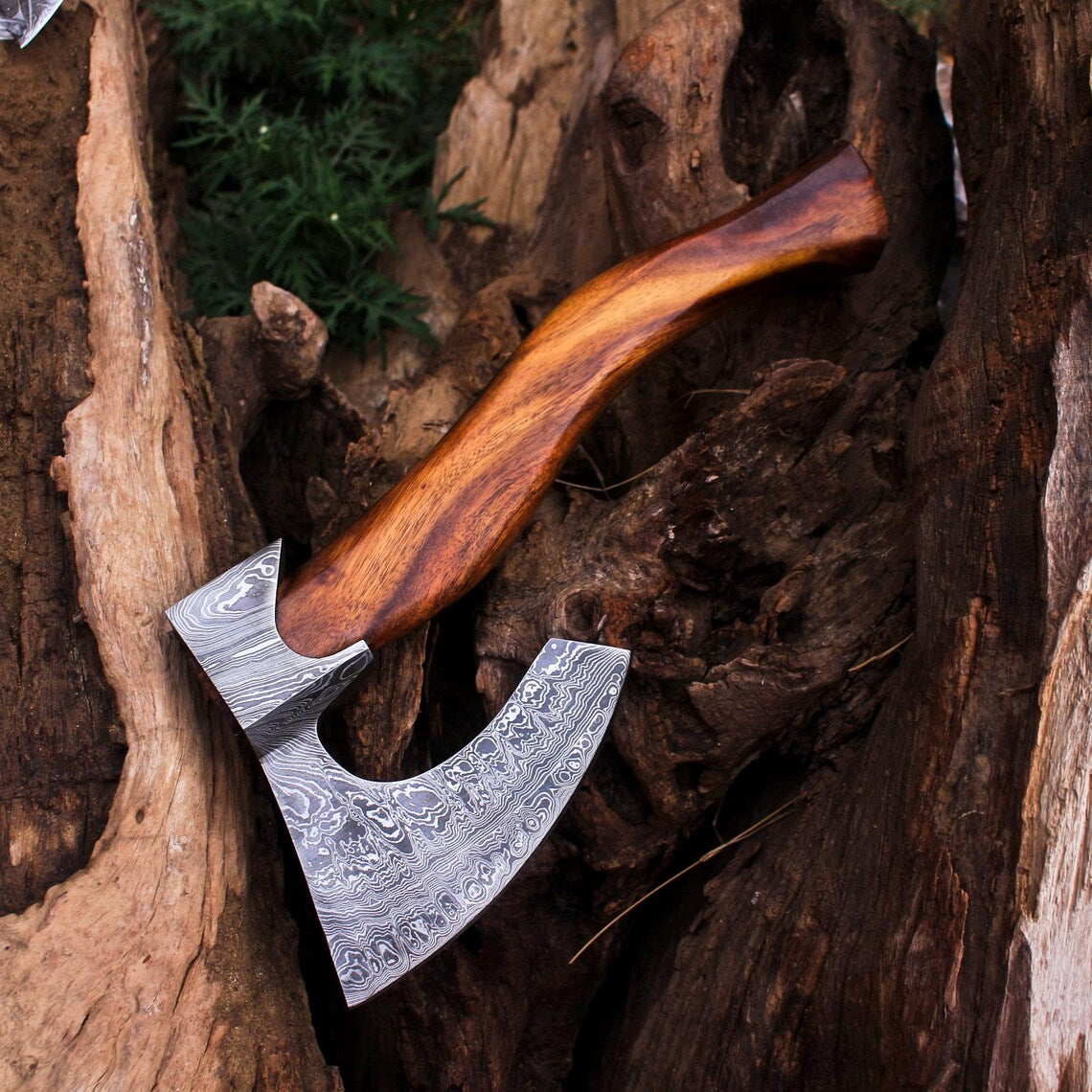 Handmade Damascus Steel Viking battel AXE