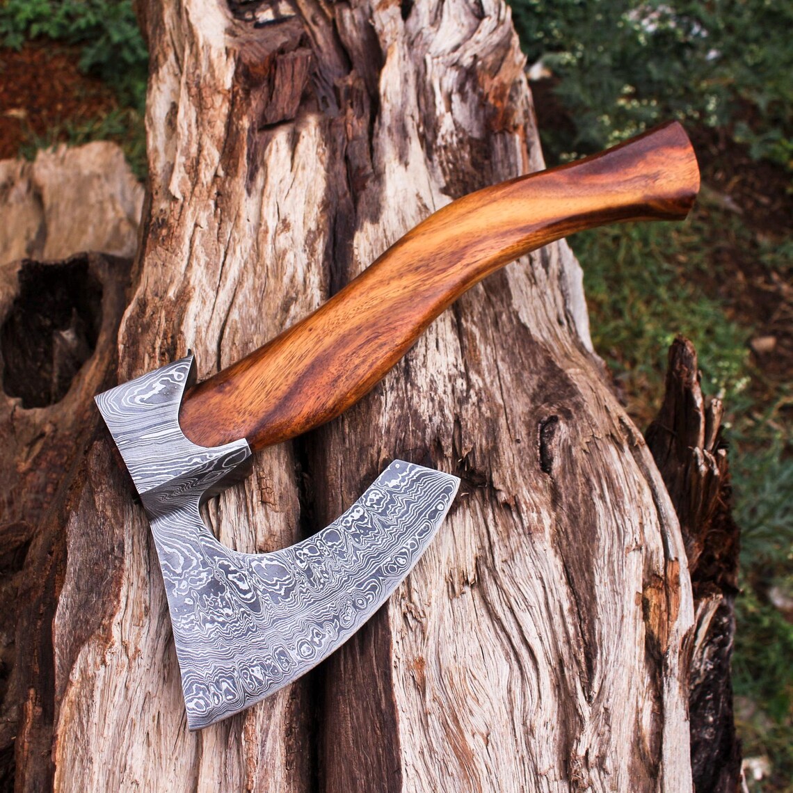 Handmade Damascus Steel Viking battel AXE