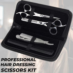 The Barber Kit – Chrome Stainless Steel Scissors, Straight Razor and Comb Set