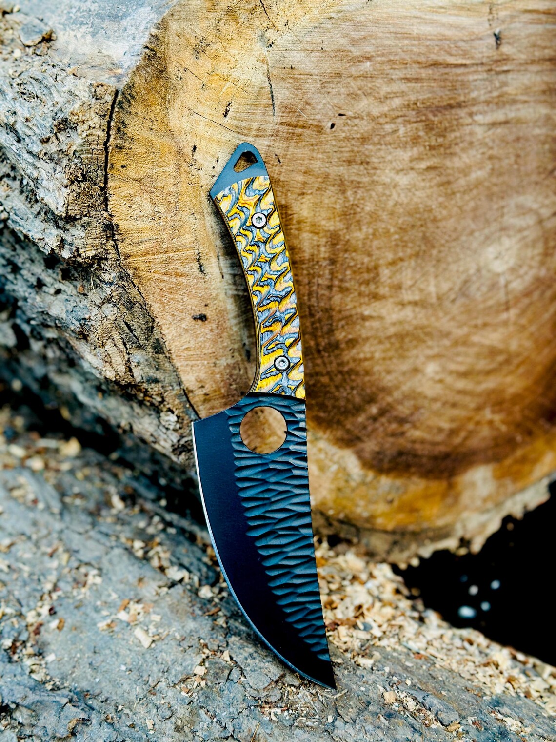 Hand forged 4pcs carbon steel luxury chef knife set