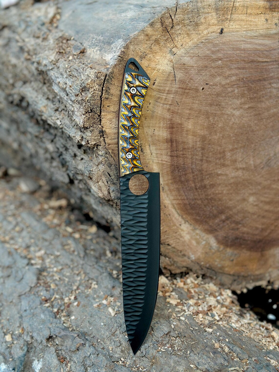 Hand forged 4pcs carbon steel luxury chef knife set