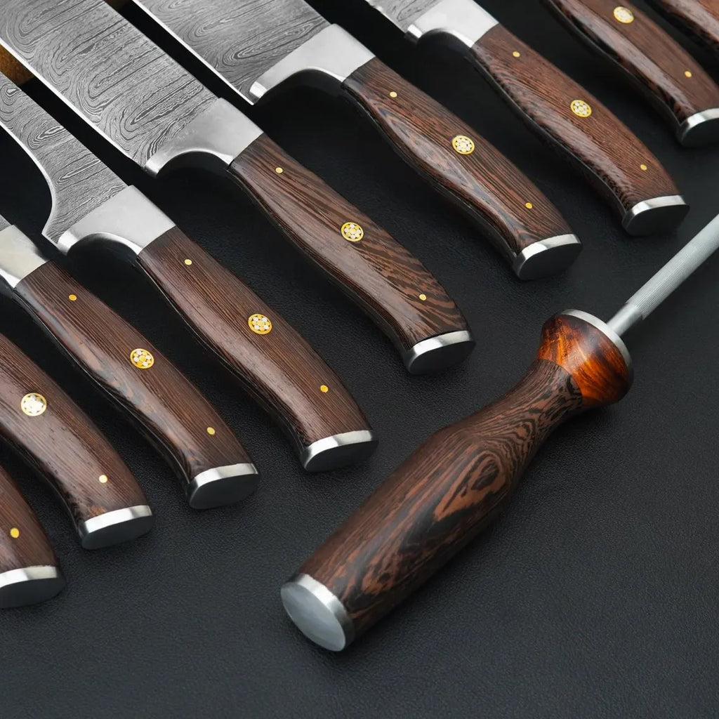 Luxury 9 pieces Damascus Knife Set for Kitchen, Gift