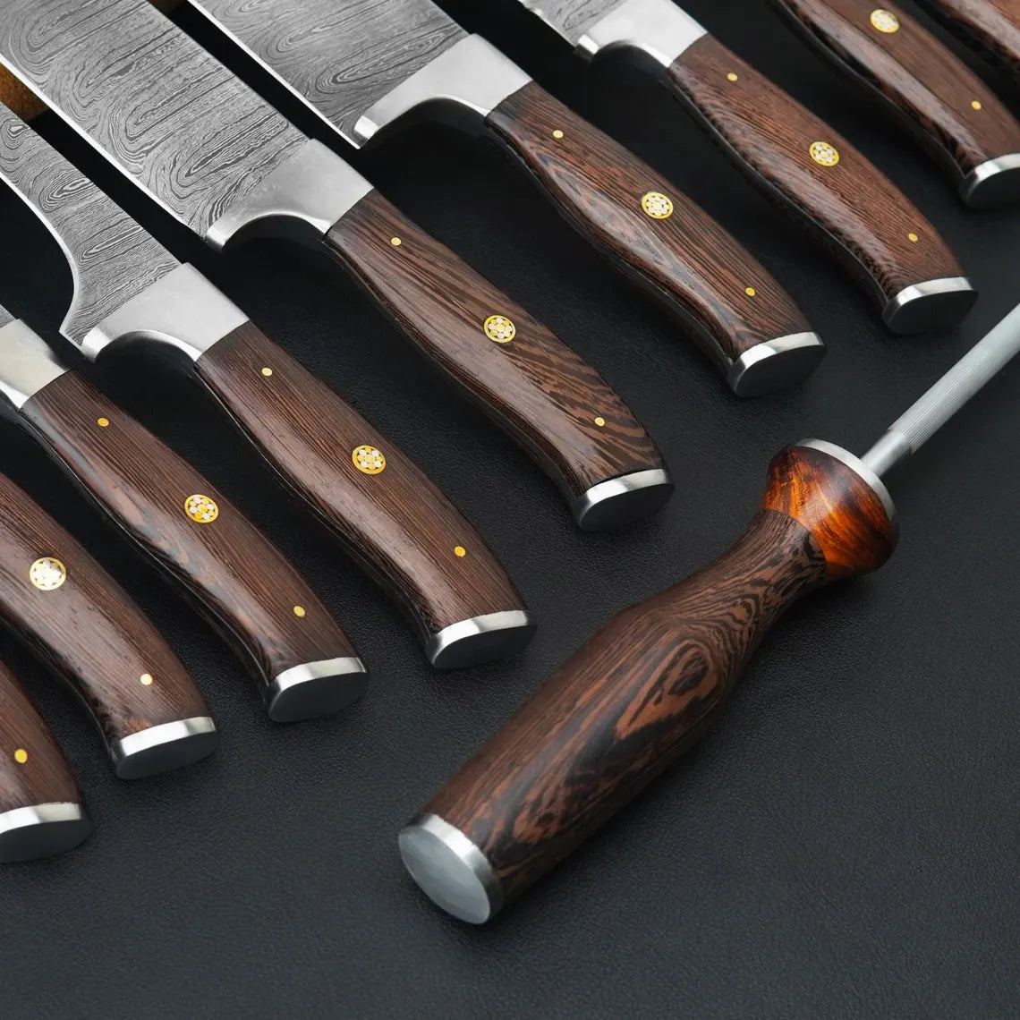 Luxury 9 pieces Damascus Knife Set for Kitchen, Gift