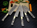 Hand Forged Damascus Steel Chef's Set