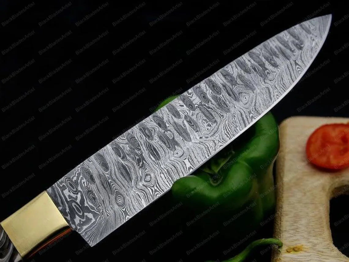 Hand Forged Damascus Steel Chef's Set