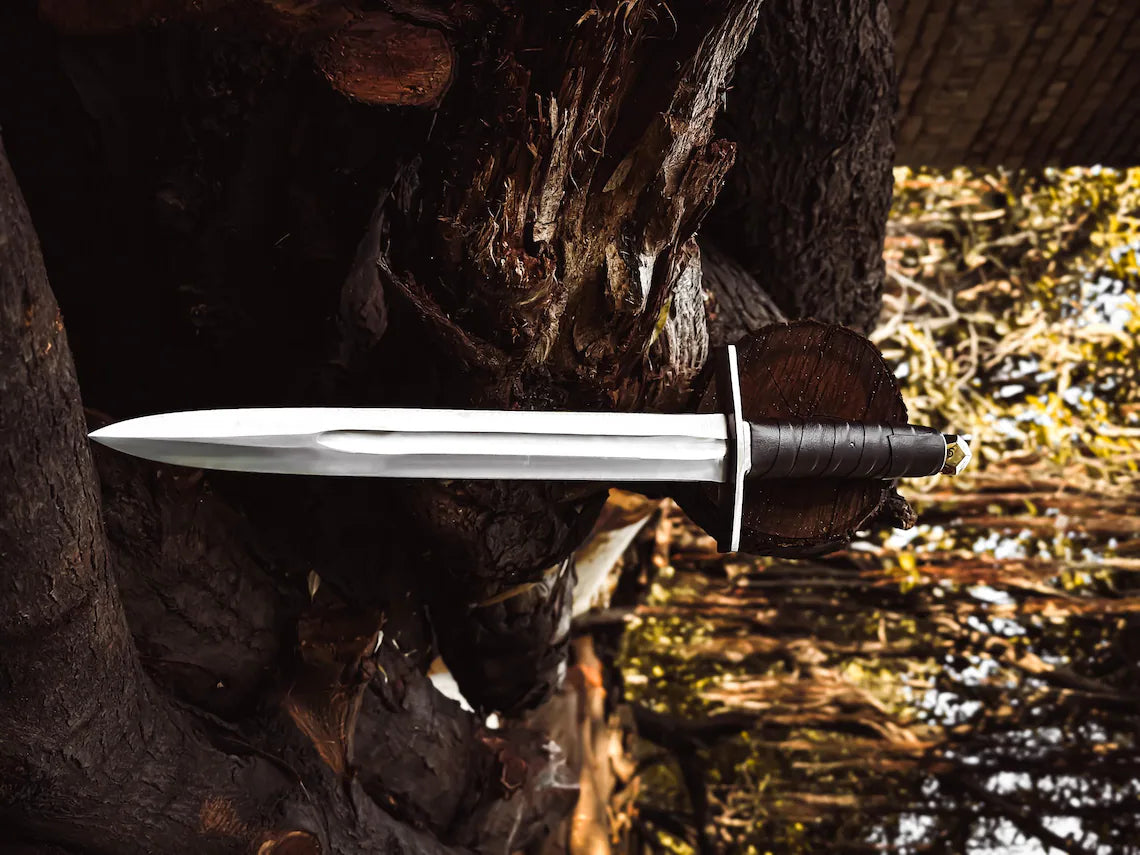 Handmade Damascus Sword with Knife