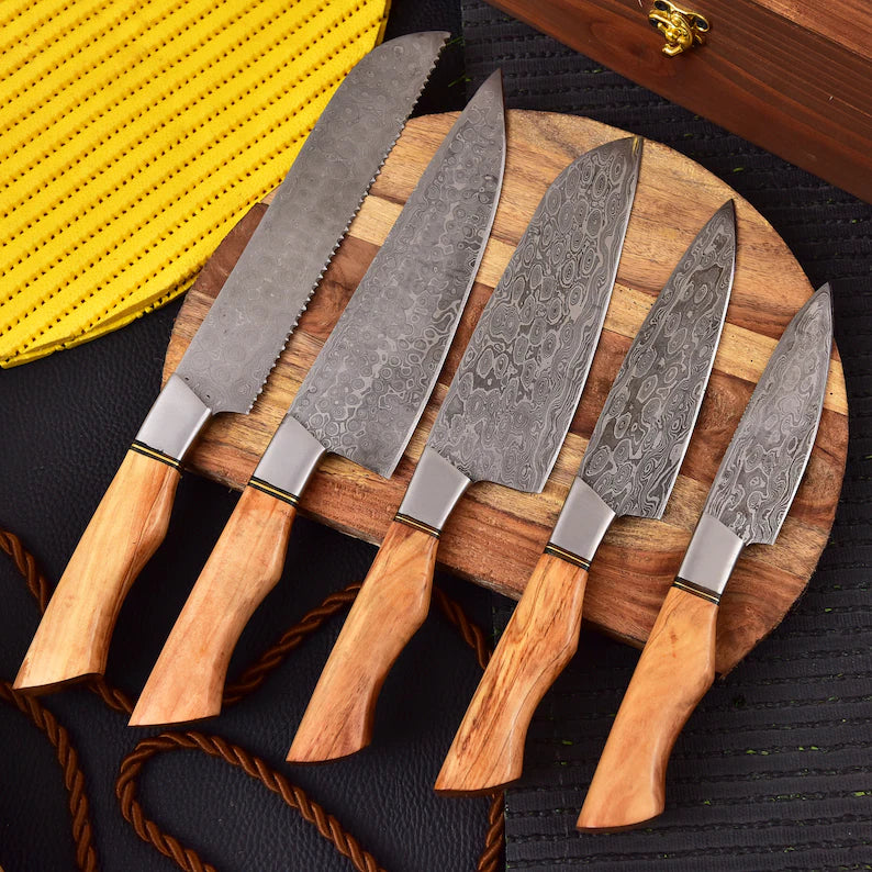 Handmade Damascus Steel Chef Knife Set