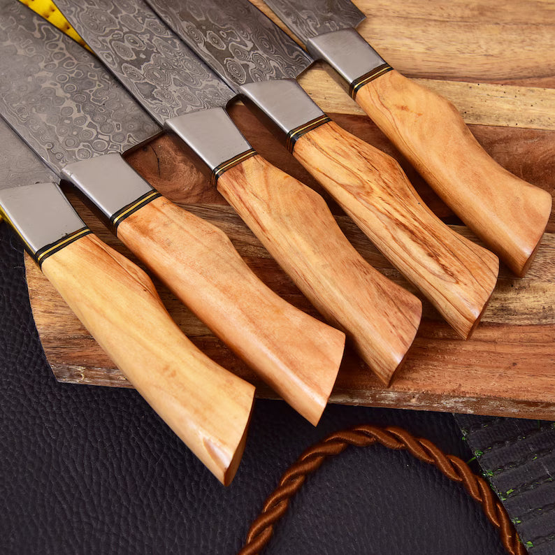 Handmade Damascus Steel Chef Knife Set