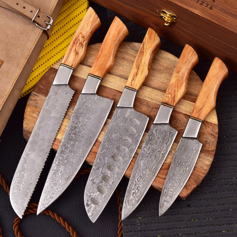 Handmade Damascus Steel Chef Knife Set