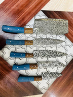 Hand Forged Damascus Steel Chef Knife Set, Kitchen Knives
