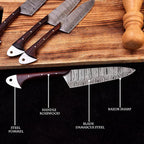 Handmade Damascus 4-Pieces BBQ Knives Set