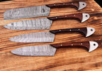 Handmade Damascus 4-Pieces BBQ Knives Set