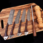 Handmade Damascus 4-Pieces BBQ Knives Set