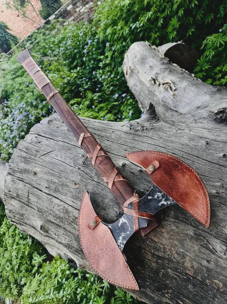 Custom Hand Forged Double Headed Large Berserker Axe