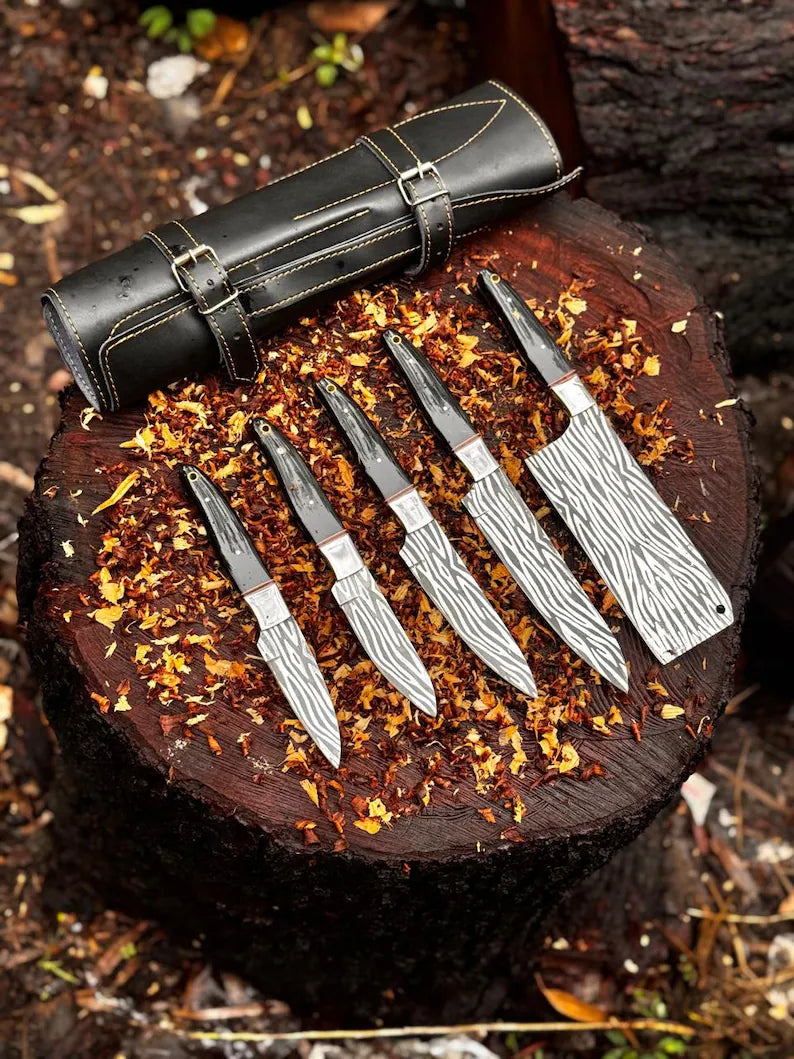 Hand Forged D2 Steel Aching Chef Knife Set