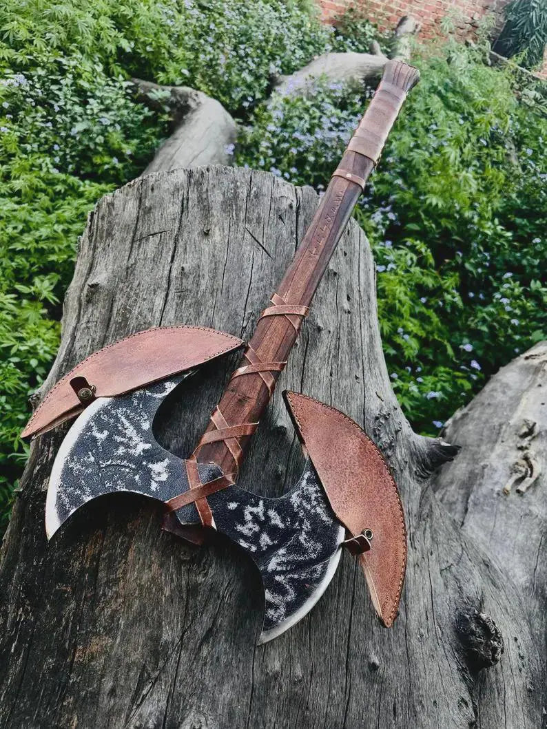 Custom Hand Forged Double Headed Large Berserker Axe