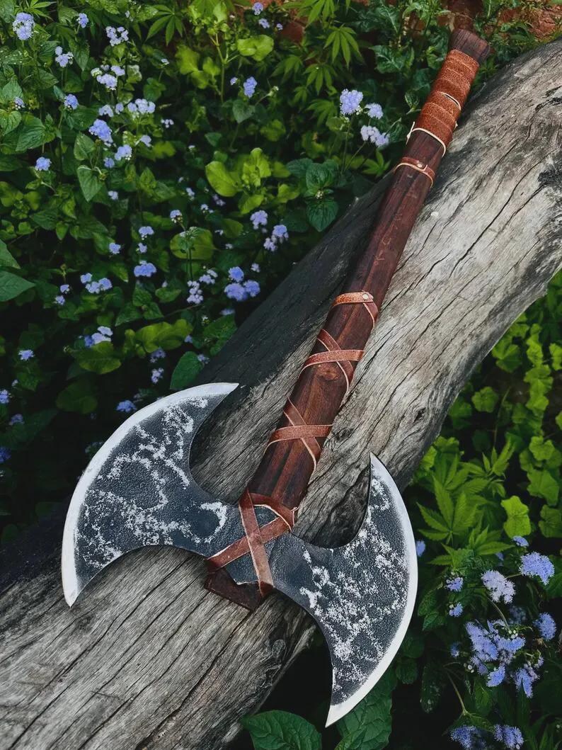 Custom Hand Forged Double Headed Large Berserker Axe